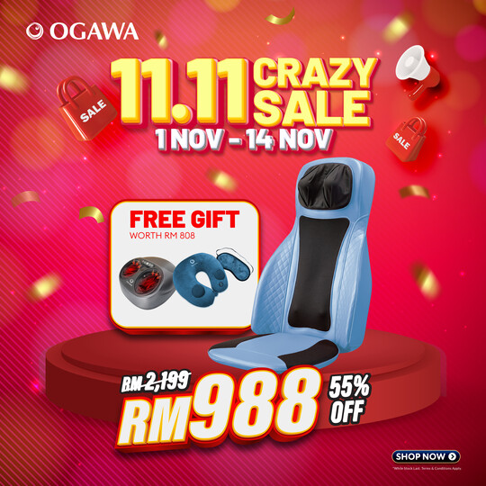 [Apply Code: 5EP60] OGAWA Estilo Prime Plus Mobile Seat (BLUE)